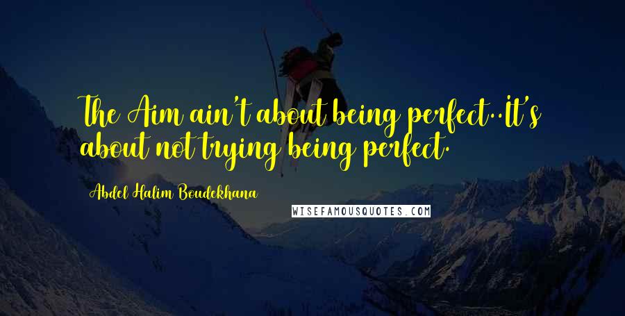 Abdel Halim Boudekhana Quotes: The Aim ain't about being perfect..It's about not trying being perfect.