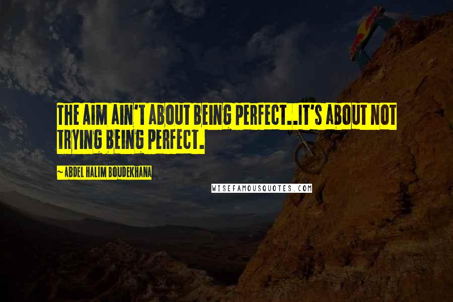 Abdel Halim Boudekhana Quotes: The Aim ain't about being perfect..It's about not trying being perfect.