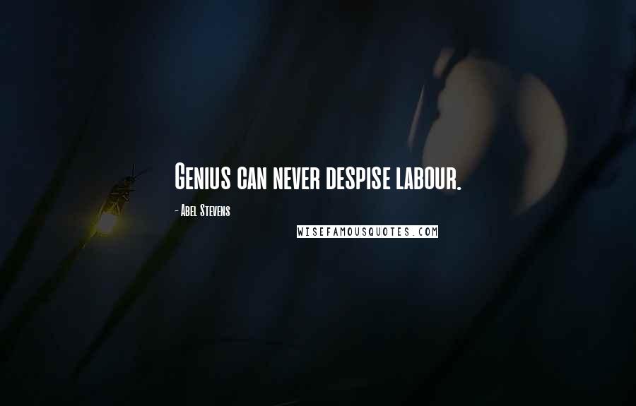 Abel Stevens Quotes: Genius can never despise labour.