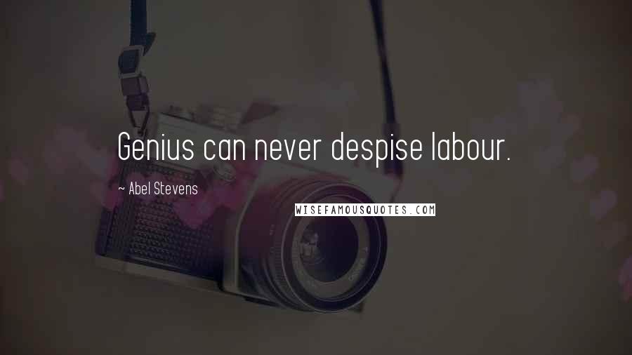 Abel Stevens Quotes: Genius can never despise labour.
