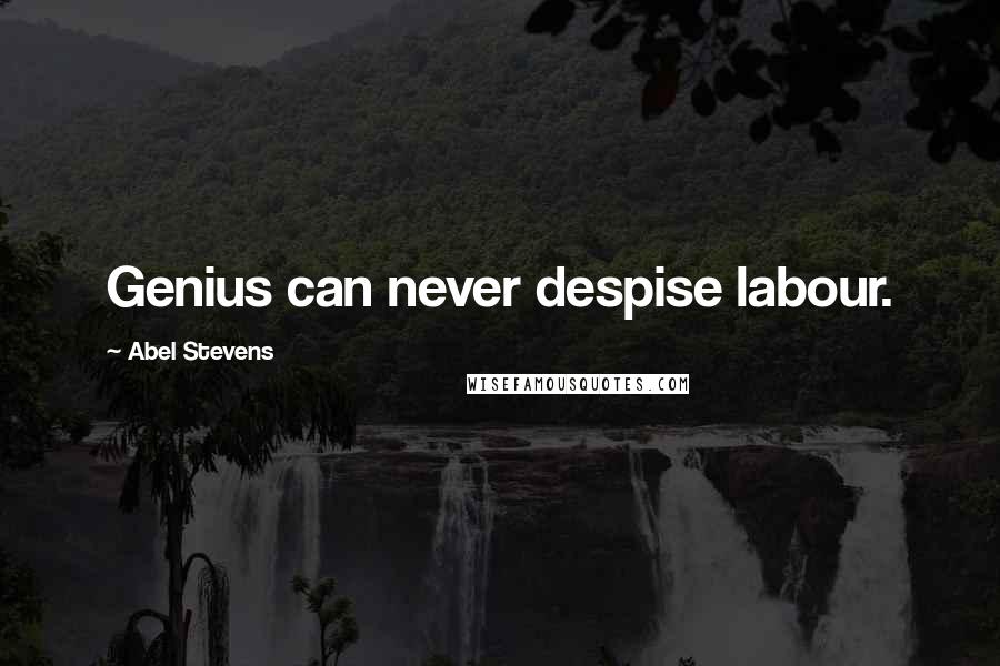 Abel Stevens Quotes: Genius can never despise labour.