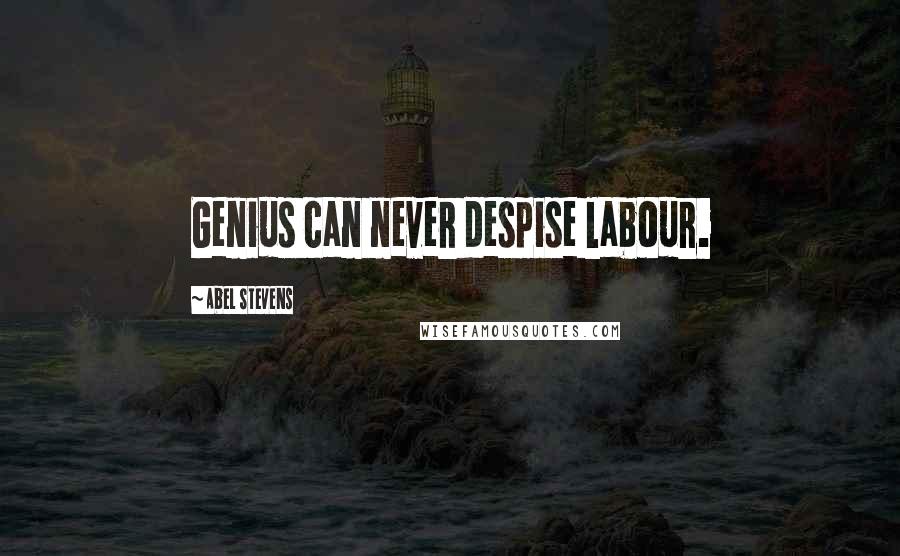 Abel Stevens Quotes: Genius can never despise labour.