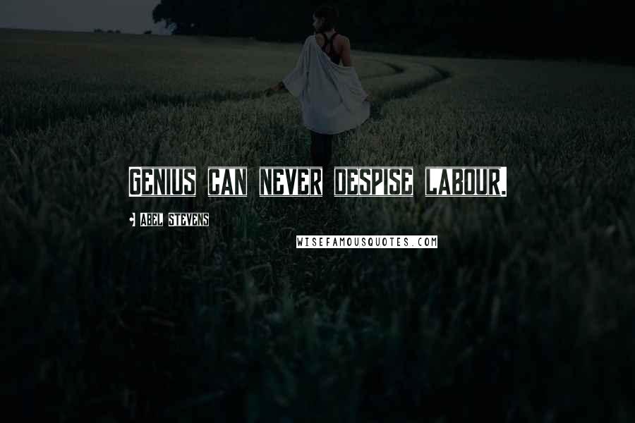 Abel Stevens Quotes: Genius can never despise labour.