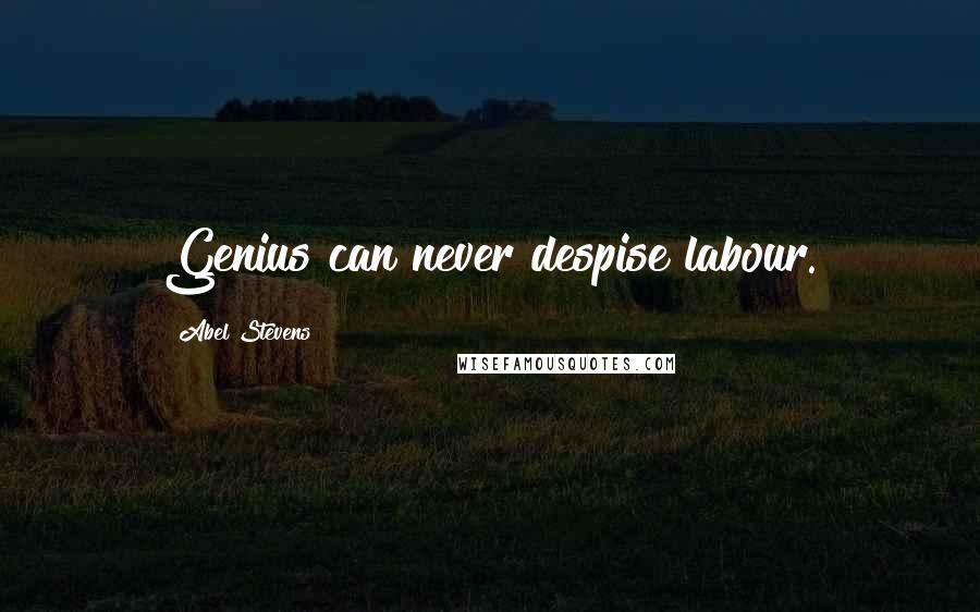 Abel Stevens Quotes: Genius can never despise labour.