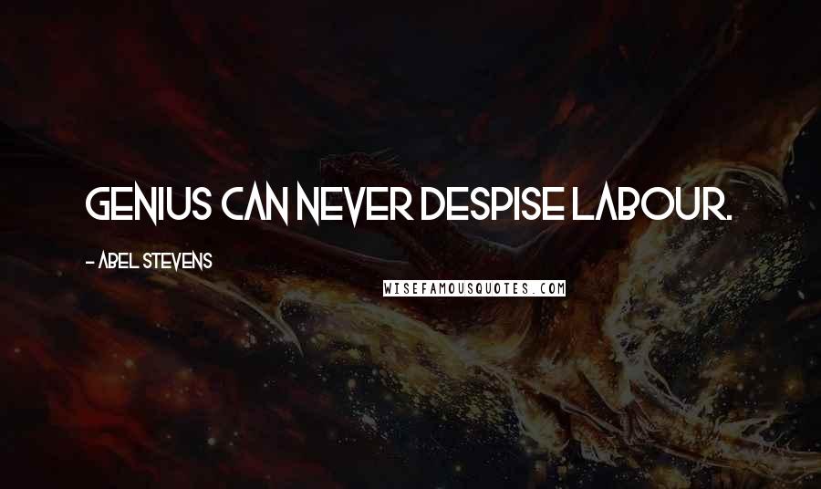 Abel Stevens Quotes: Genius can never despise labour.