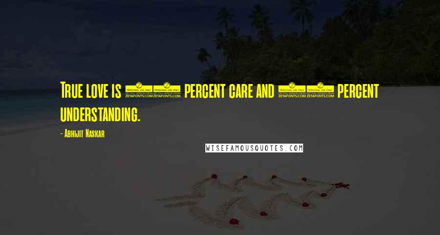 Abhijit Naskar Quotes: True love is 20 percent care and 80 percent understanding.