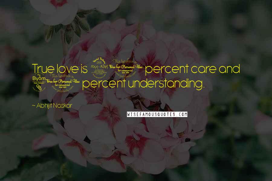 Abhijit Naskar Quotes: True love is 20 percent care and 80 percent understanding.