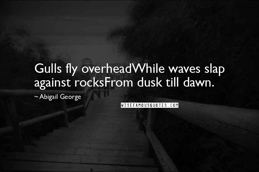 Abigail George Quotes: Gulls fly overheadWhile waves slap against rocksFrom dusk till dawn.