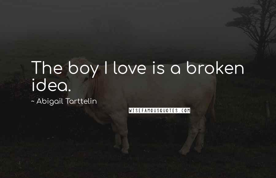 Abigail Tarttelin Quotes: The boy I love is a broken idea.