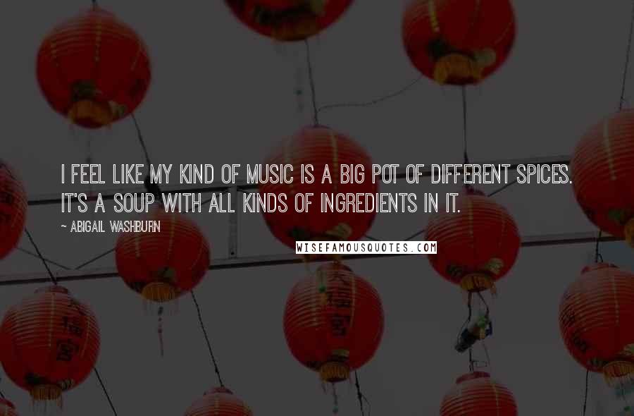 Abigail Washburn Quotes: I feel like my kind of music is a big pot of different spices. It's a soup with all kinds of ingredients in it.