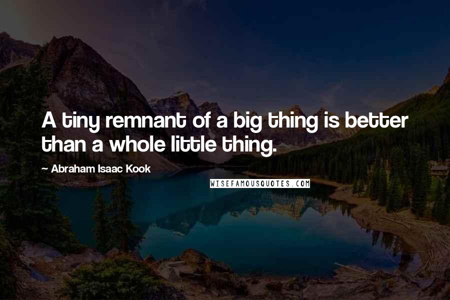 Abraham Isaac Kook Quotes: A tiny remnant of a big thing is better than a whole little thing.