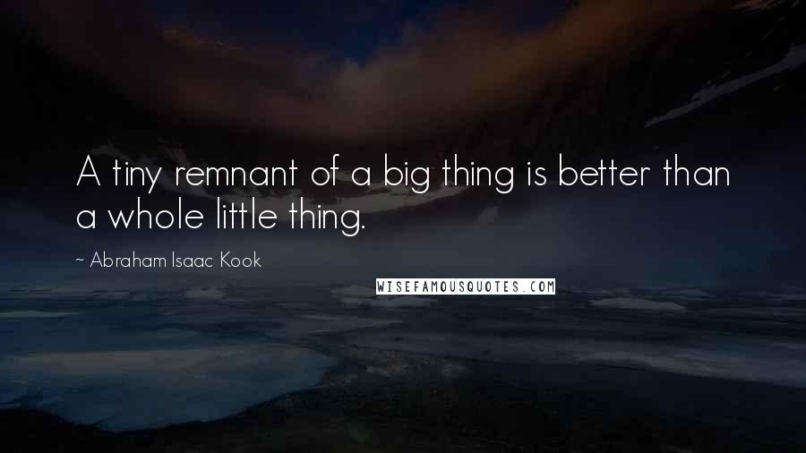 Abraham Isaac Kook Quotes: A tiny remnant of a big thing is better than a whole little thing.