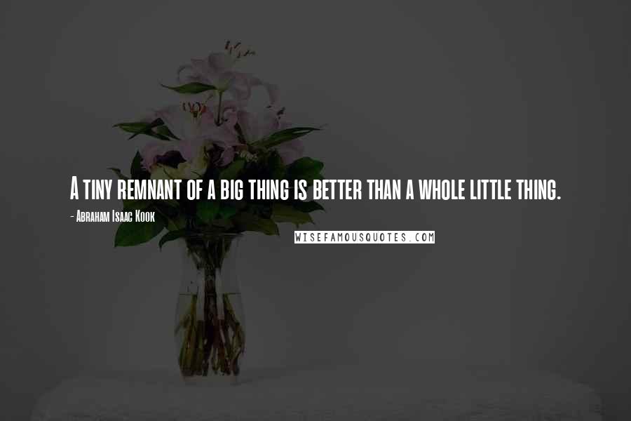 Abraham Isaac Kook Quotes: A tiny remnant of a big thing is better than a whole little thing.