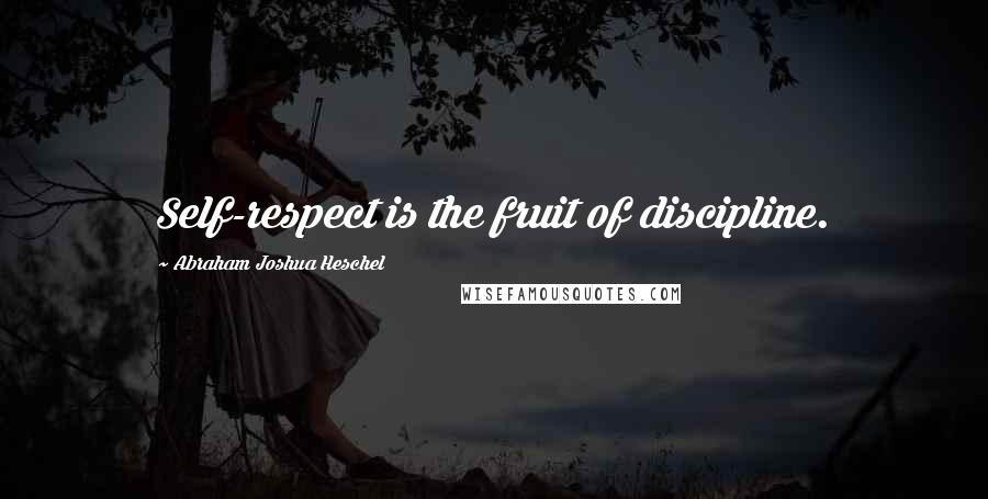 Abraham Joshua Heschel Quotes: Self-respect is the fruit of discipline.