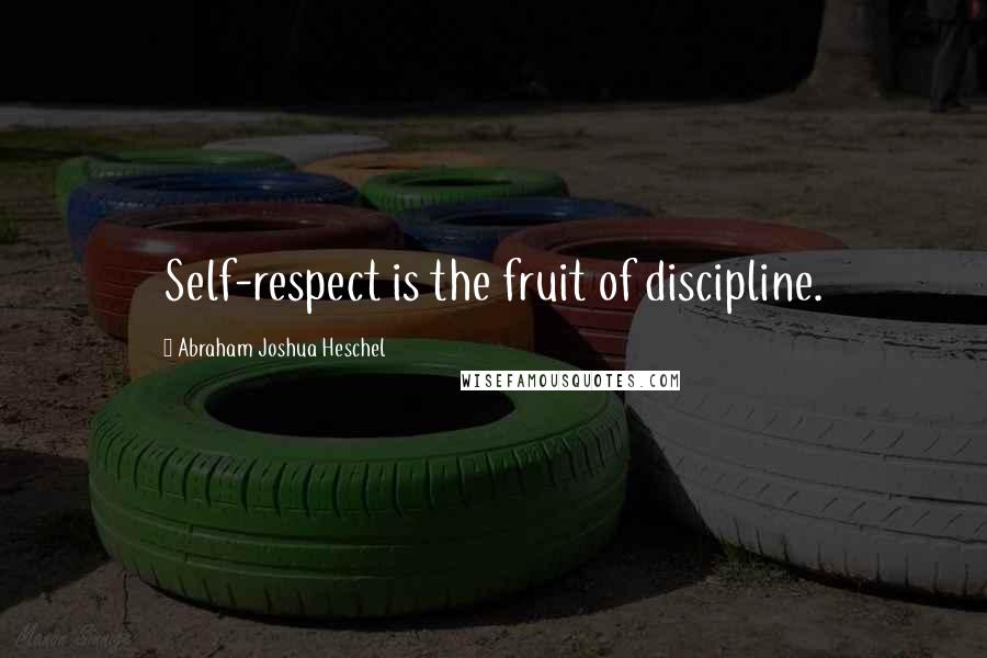 Abraham Joshua Heschel Quotes: Self-respect is the fruit of discipline.