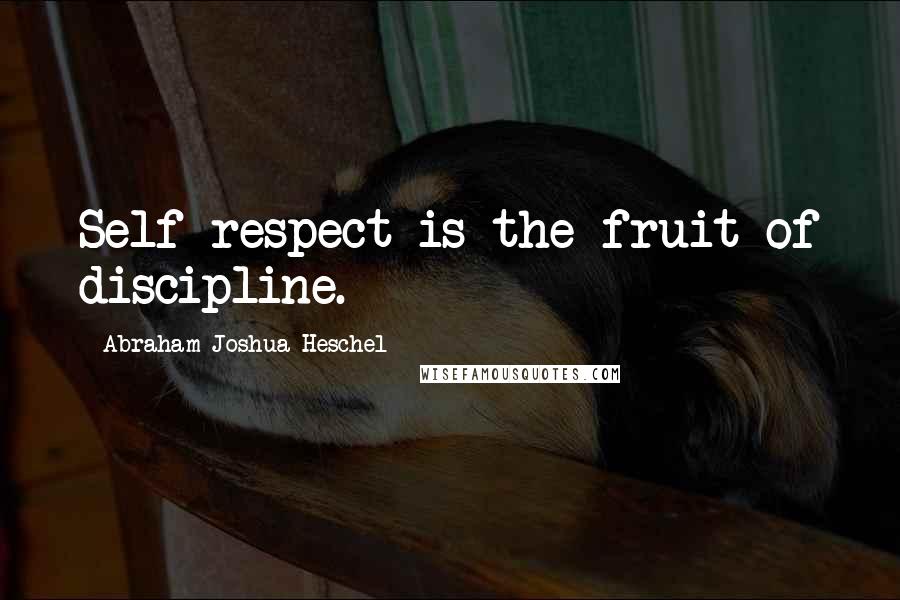 Abraham Joshua Heschel Quotes: Self-respect is the fruit of discipline.