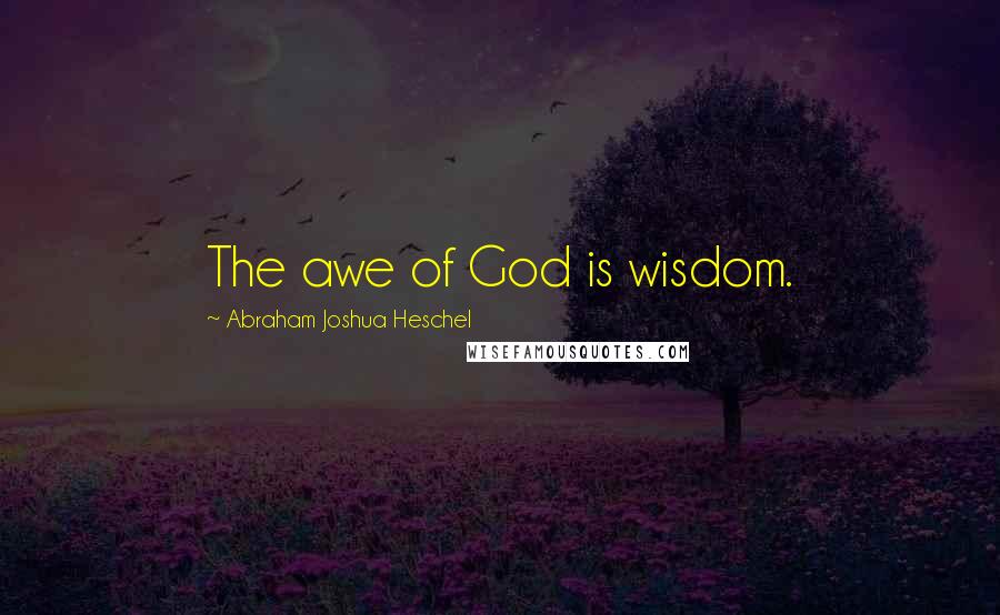 Abraham Joshua Heschel Quotes: The awe of God is wisdom.