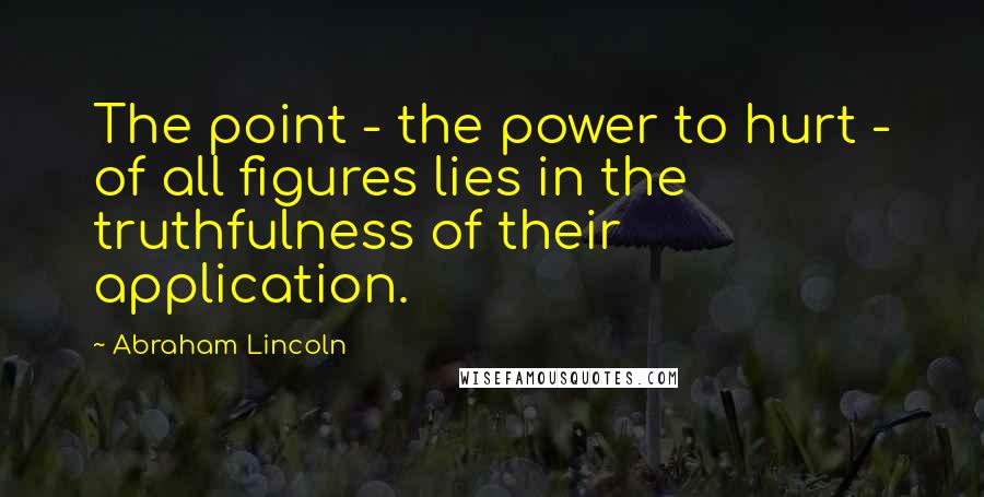 Abraham Lincoln Quotes: The point - the power to hurt - of all figures lies in the truthfulness of their application.