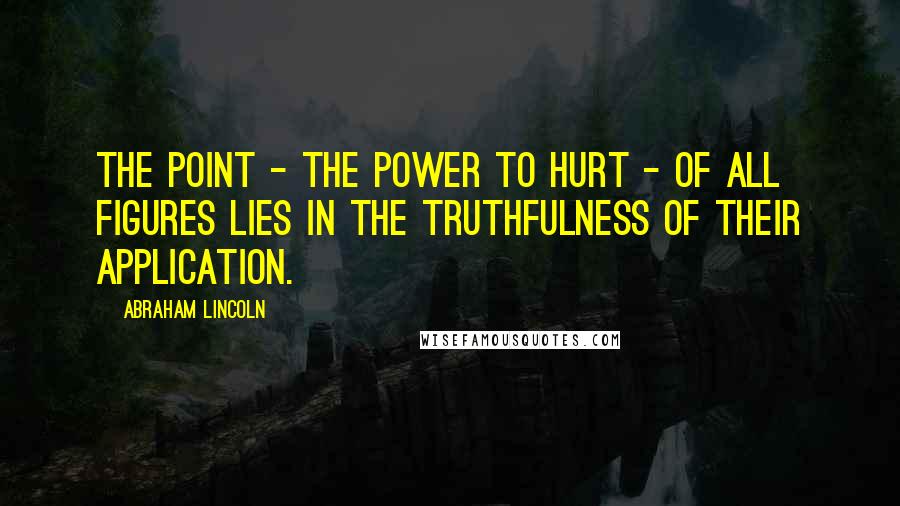 Abraham Lincoln Quotes: The point - the power to hurt - of all figures lies in the truthfulness of their application.