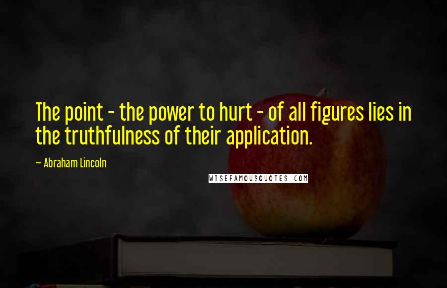Abraham Lincoln Quotes: The point - the power to hurt - of all figures lies in the truthfulness of their application.