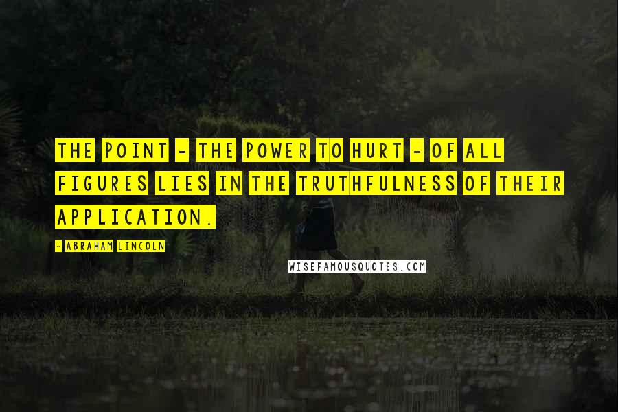 Abraham Lincoln Quotes: The point - the power to hurt - of all figures lies in the truthfulness of their application.