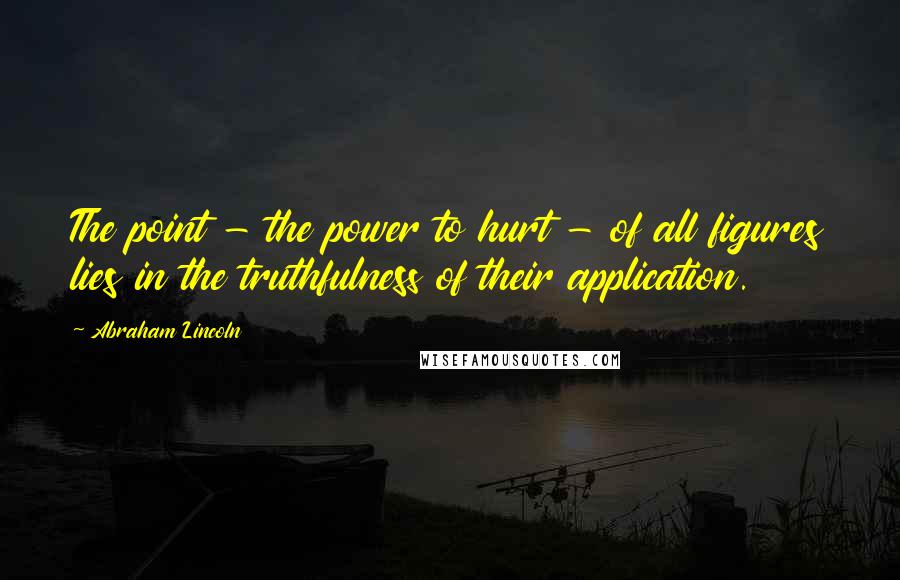 Abraham Lincoln Quotes: The point - the power to hurt - of all figures lies in the truthfulness of their application.
