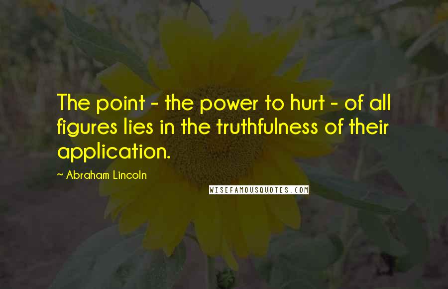 Abraham Lincoln Quotes: The point - the power to hurt - of all figures lies in the truthfulness of their application.