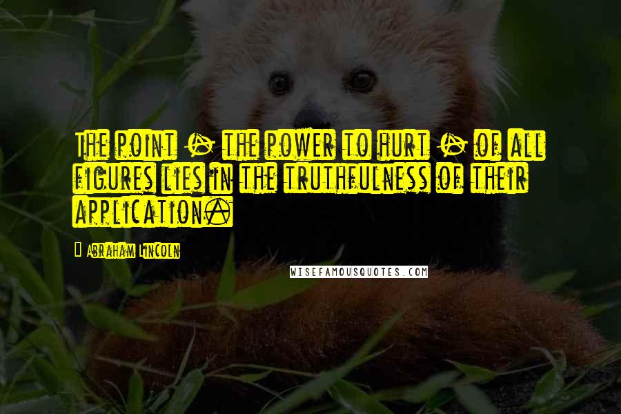 Abraham Lincoln Quotes: The point - the power to hurt - of all figures lies in the truthfulness of their application.