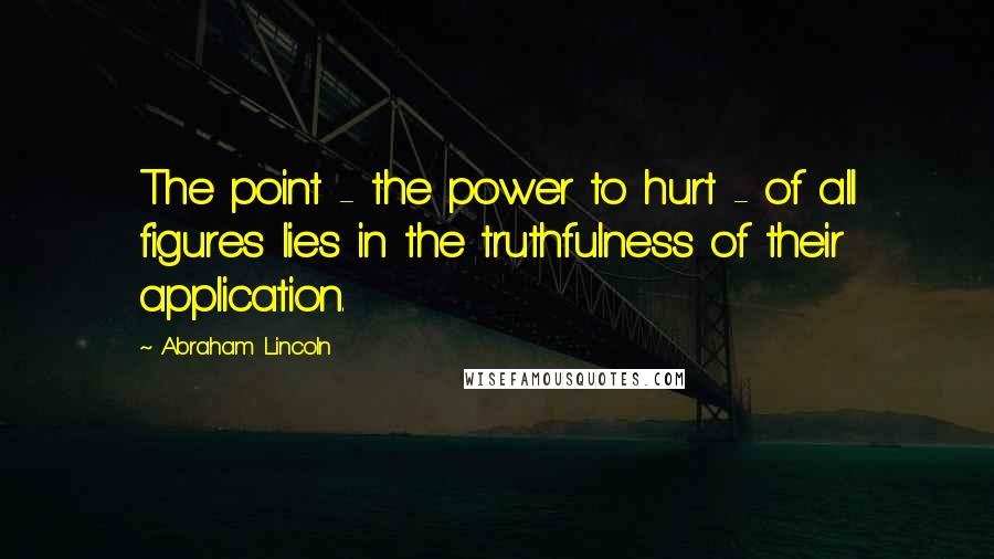 Abraham Lincoln Quotes: The point - the power to hurt - of all figures lies in the truthfulness of their application.