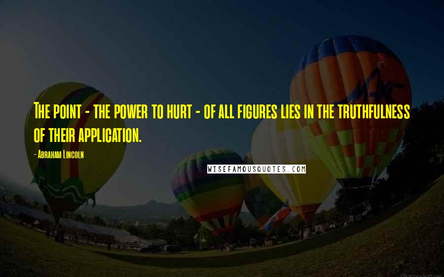 Abraham Lincoln Quotes: The point - the power to hurt - of all figures lies in the truthfulness of their application.