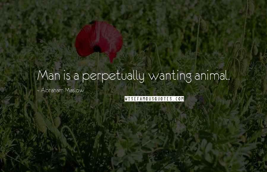 Abraham Maslow Quotes: Man is a perpetually wanting animal.