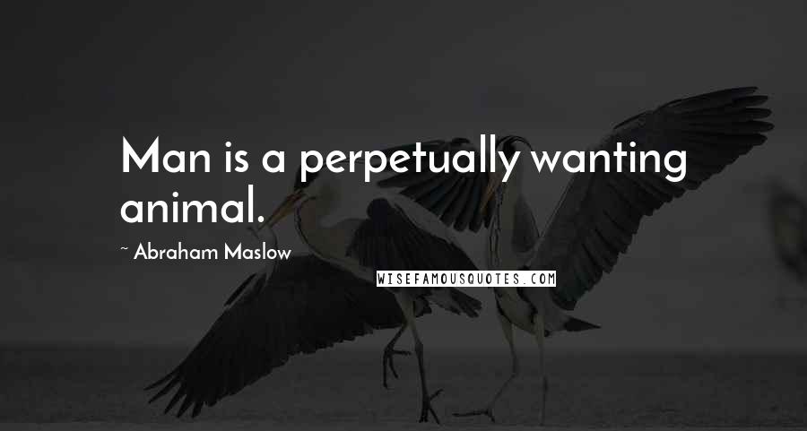 Abraham Maslow Quotes: Man is a perpetually wanting animal.