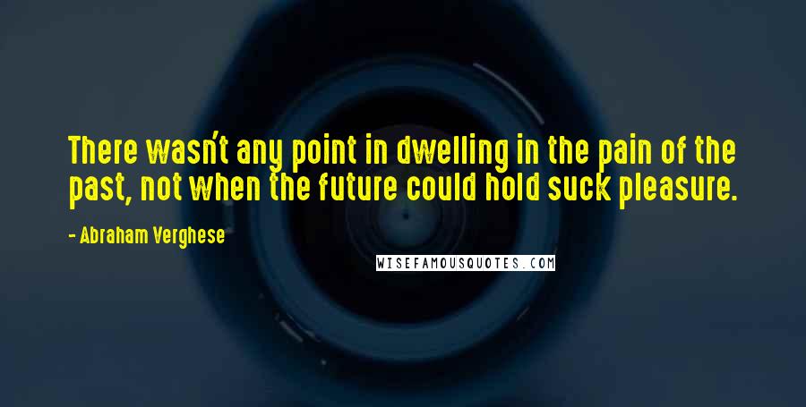 Abraham Verghese Quotes: There wasn't any point in dwelling in the pain of the past, not when the future could hold suck pleasure.