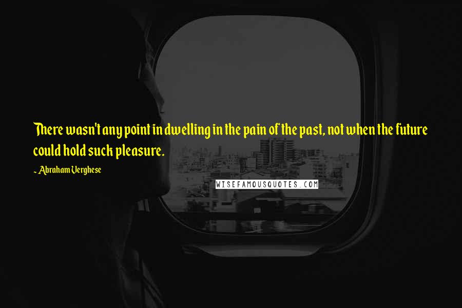 Abraham Verghese Quotes: There wasn't any point in dwelling in the pain of the past, not when the future could hold suck pleasure.