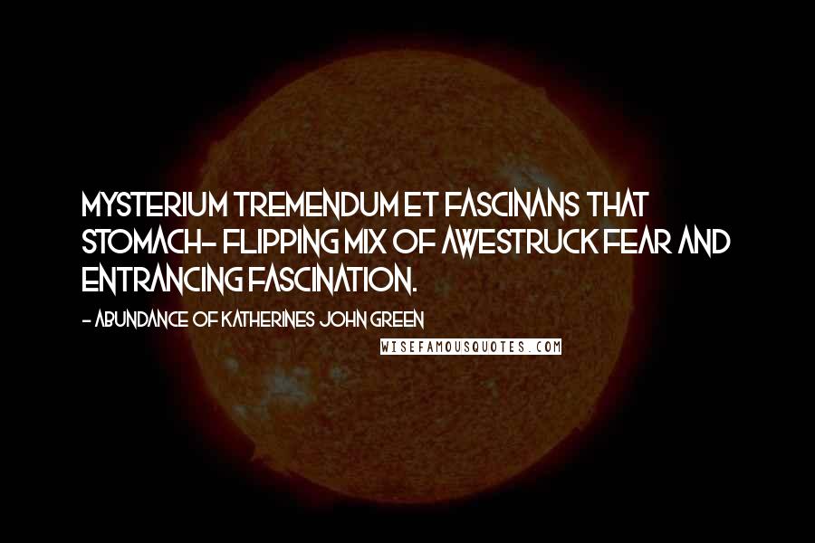 Abundance Of Katherines John Green Quotes: Mysterium tremendum et fascinans that stomach- flipping mix of awestruck fear and entrancing fascination.