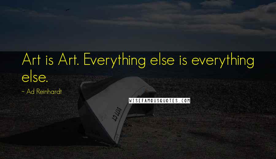 Ad Reinhardt Quotes: Art is Art. Everything else is everything else.