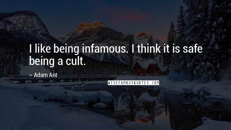 Adam Ant Quotes: I like being infamous. I think it is safe being a cult.