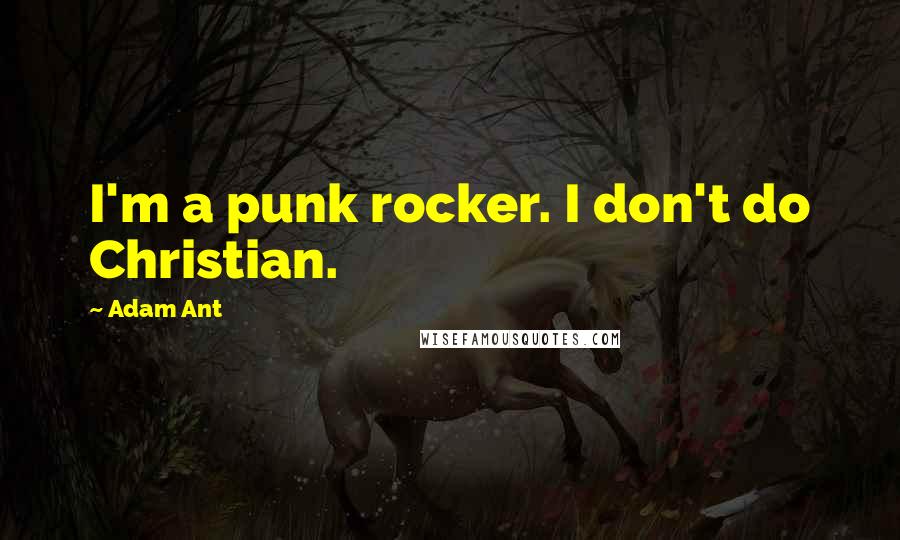 Adam Ant Quotes: I'm a punk rocker. I don't do Christian.