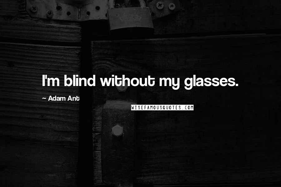 Adam Ant Quotes: I'm blind without my glasses.