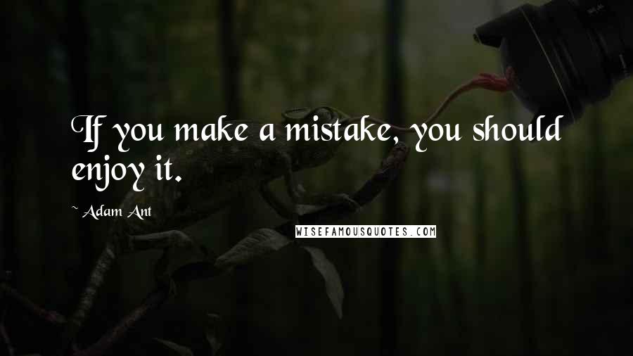 Adam Ant Quotes: If you make a mistake, you should enjoy it.