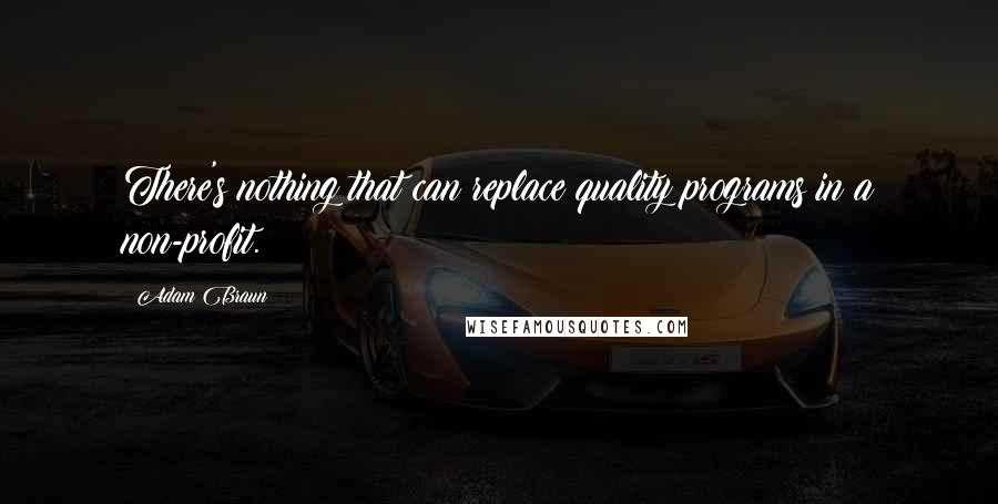 Adam Braun Quotes: There's nothing that can replace quality programs in a non-profit.