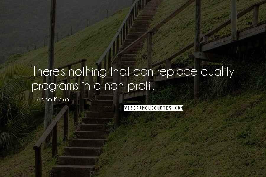 Adam Braun Quotes: There's nothing that can replace quality programs in a non-profit.