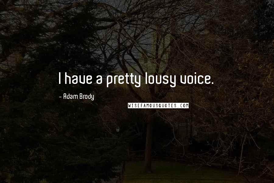 Adam Brody Quotes: I have a pretty lousy voice.