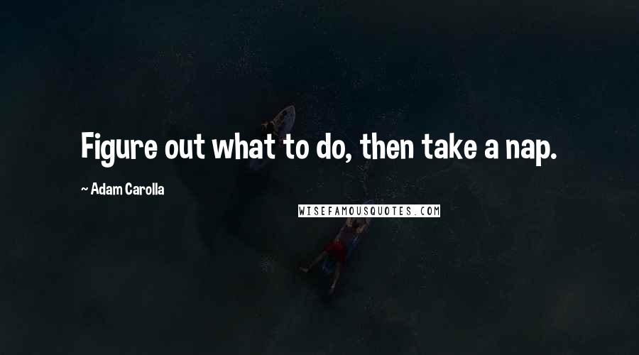 Adam Carolla Quotes: Figure out what to do, then take a nap.