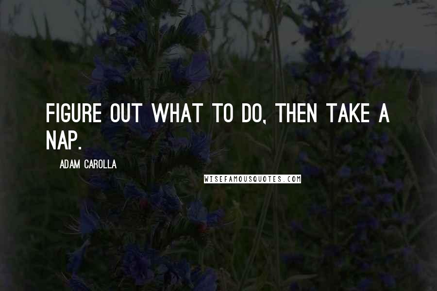 Adam Carolla Quotes: Figure out what to do, then take a nap.