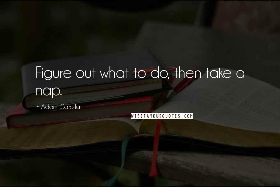 Adam Carolla Quotes: Figure out what to do, then take a nap.