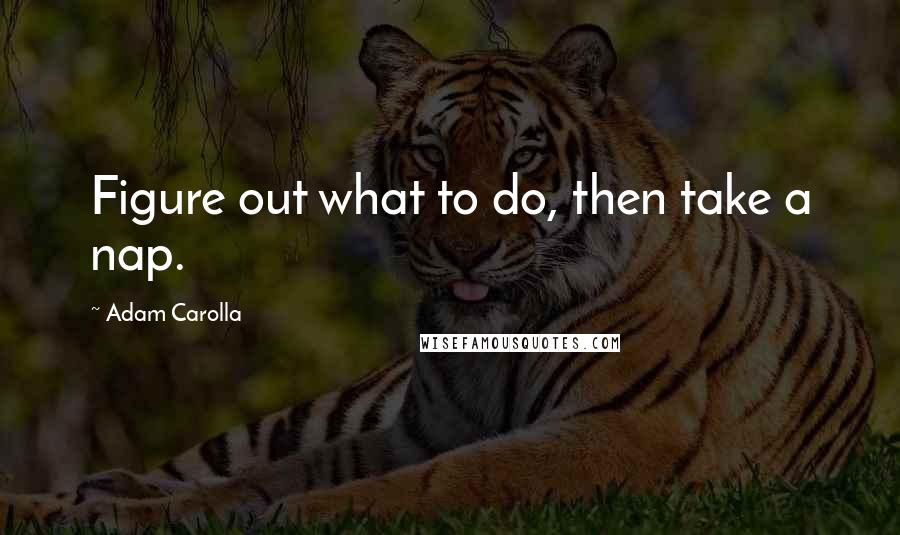 Adam Carolla Quotes: Figure out what to do, then take a nap.