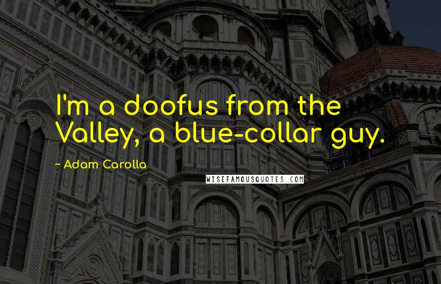 Adam Carolla Quotes: I'm a doofus from the Valley, a blue-collar guy.