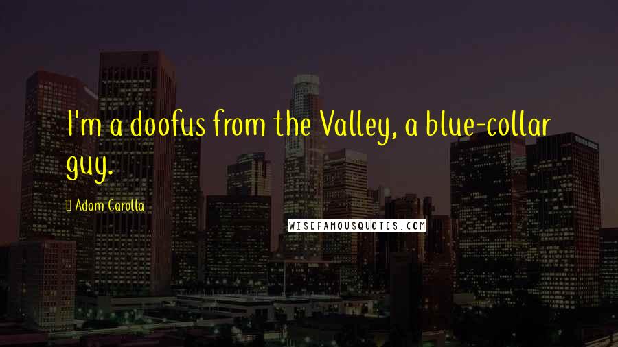 Adam Carolla Quotes: I'm a doofus from the Valley, a blue-collar guy.