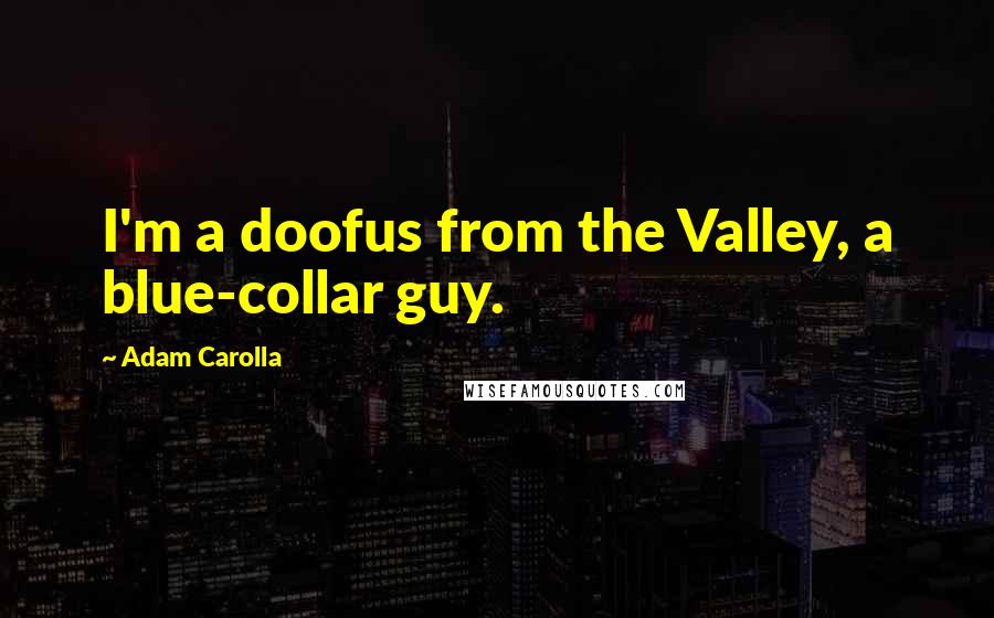 Adam Carolla Quotes: I'm a doofus from the Valley, a blue-collar guy.